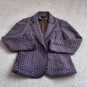 Boden Polka Dot Blazer.  Purple with brown dots.  Size 14 UK / 10 US